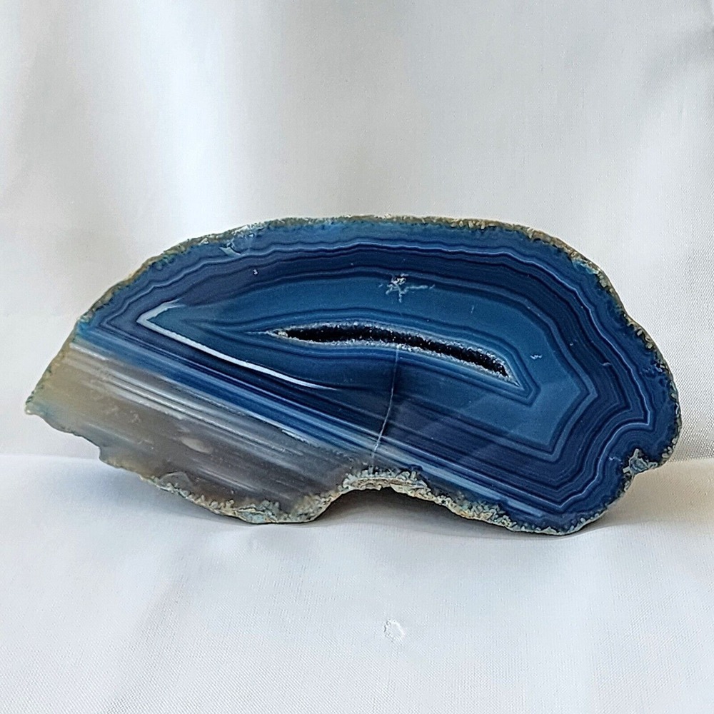 Natural Blue River Agate Geode Center Crystal Pocket Rare Specimen Rough Stone‎